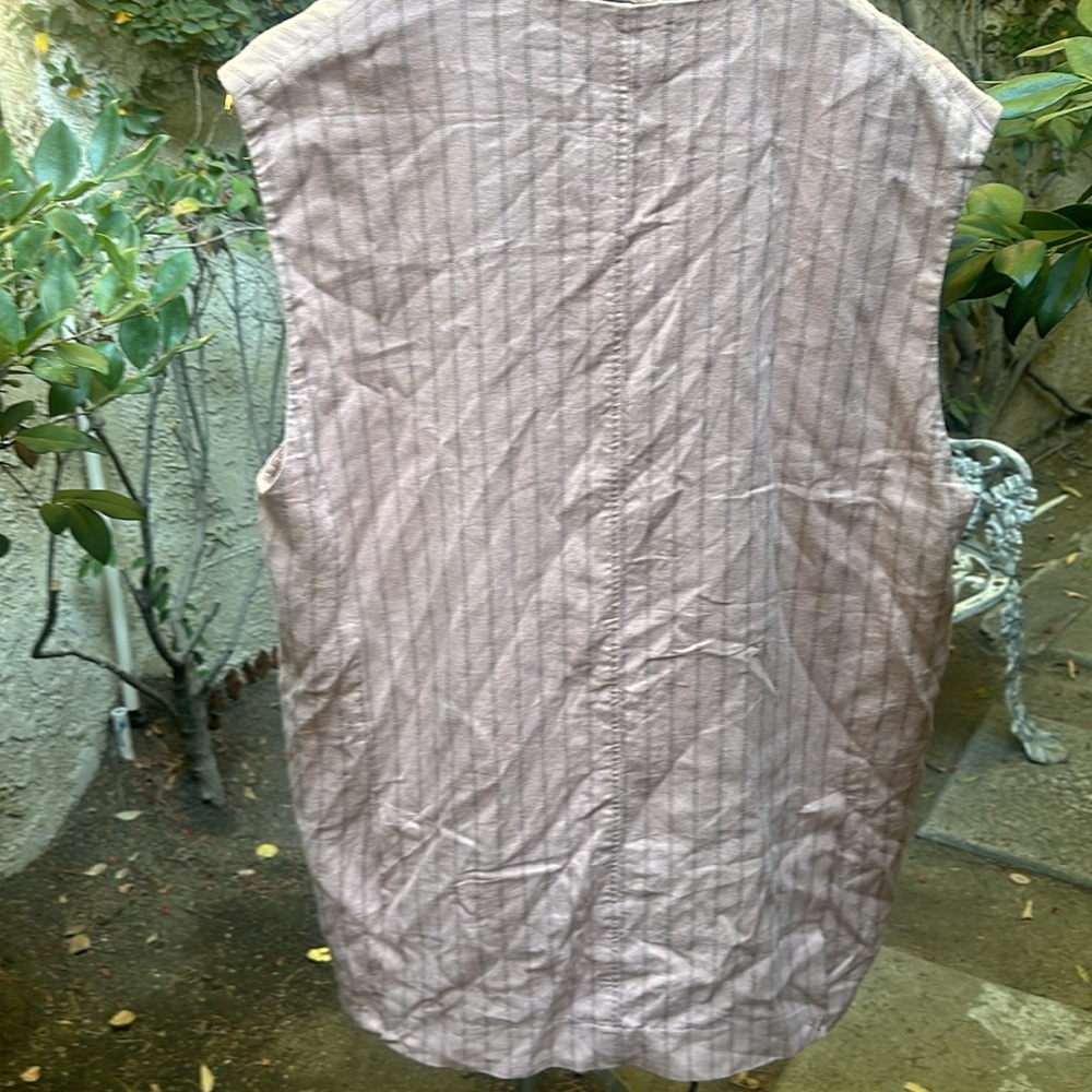 We The Free Linen Blend Over sized Pinstripe Blazer Vest - Picture 7 of 9